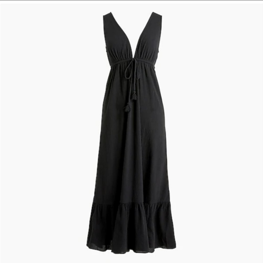 XL J CREW Black Crepe Maxi Dress